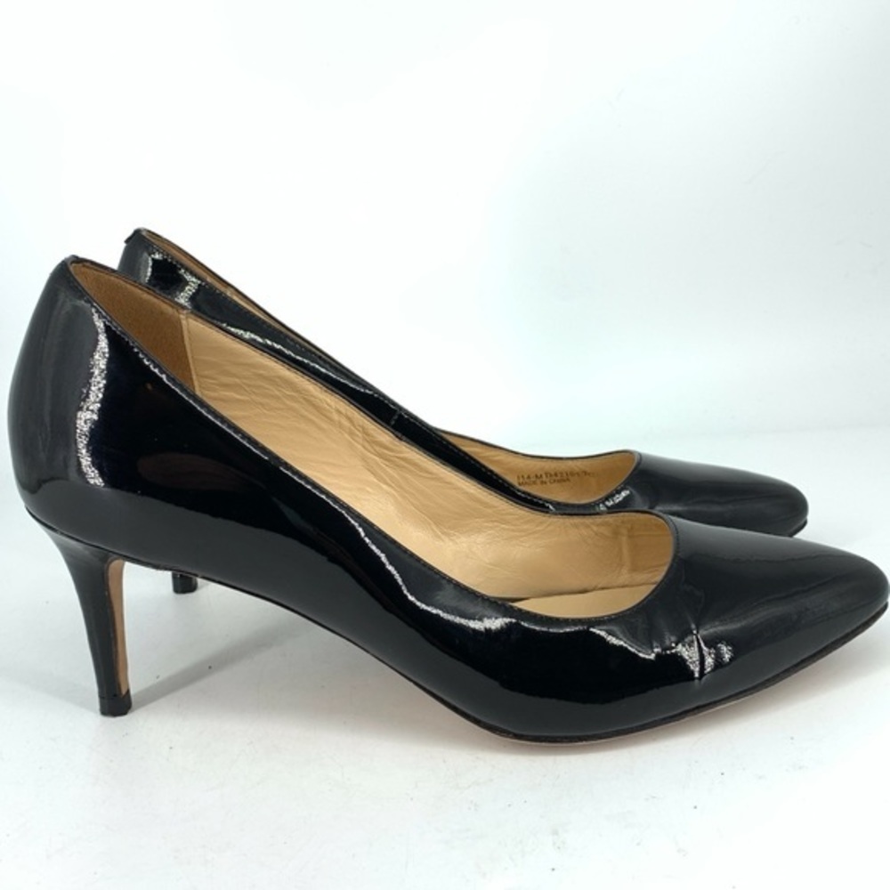 Cole Haan Grand OS Women 7C WIIDE Heels Black Patent Leather Pumps Pointed